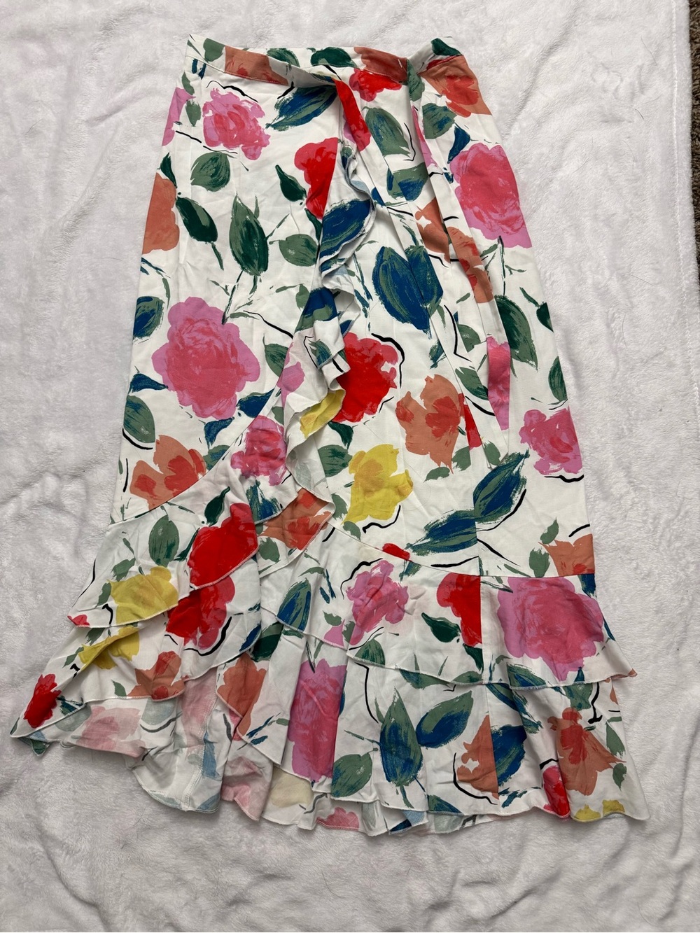 Floral Ruffle Wrap Skirt and top set